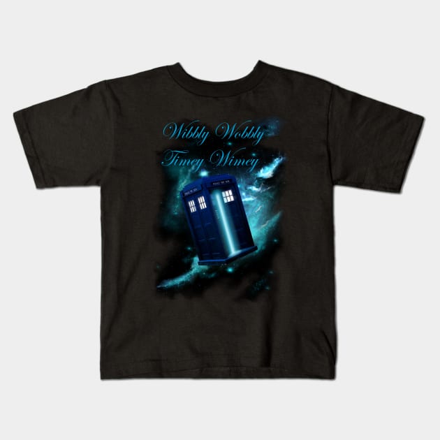 Wibbly Wobbly Timey Wimey Kids T-Shirt by GrizzlyVisionStudio